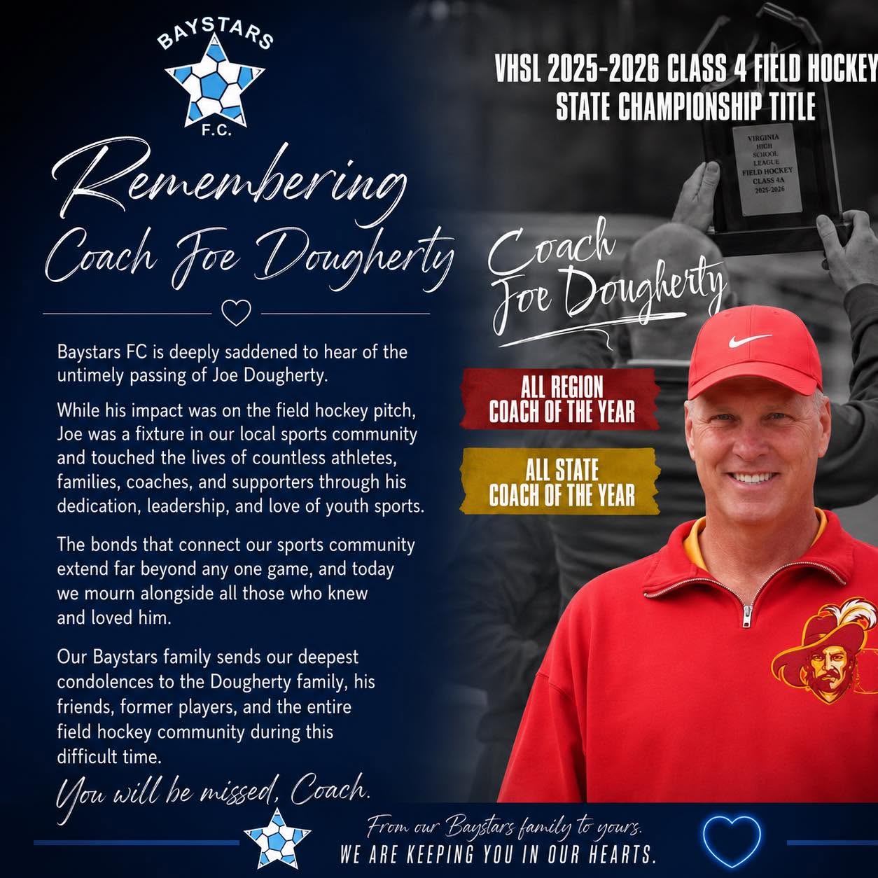 Joe Dougherty Gloucester, VA Death-Obituary: Baystars FC Field Hockey Coach Has Sadly Passed Away